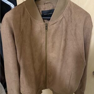 Banana Republic Men’s Brown/Tan Vegan Suede Bomber Jacket